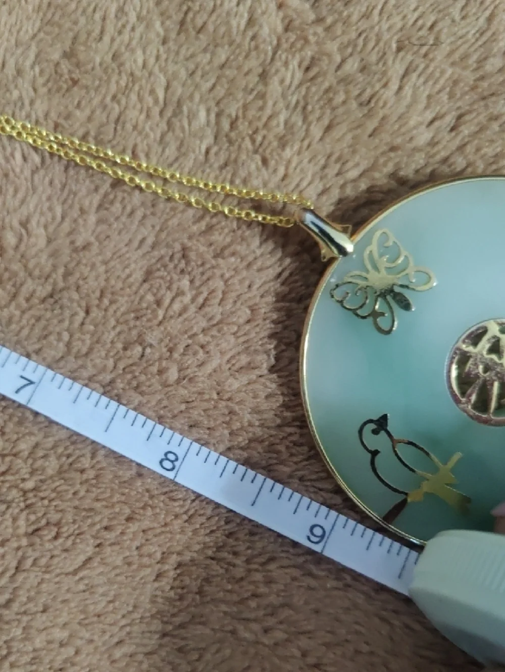 Aqua Quilted Mini Crossbody Bag with Cat Charm - Picture 8 of 10